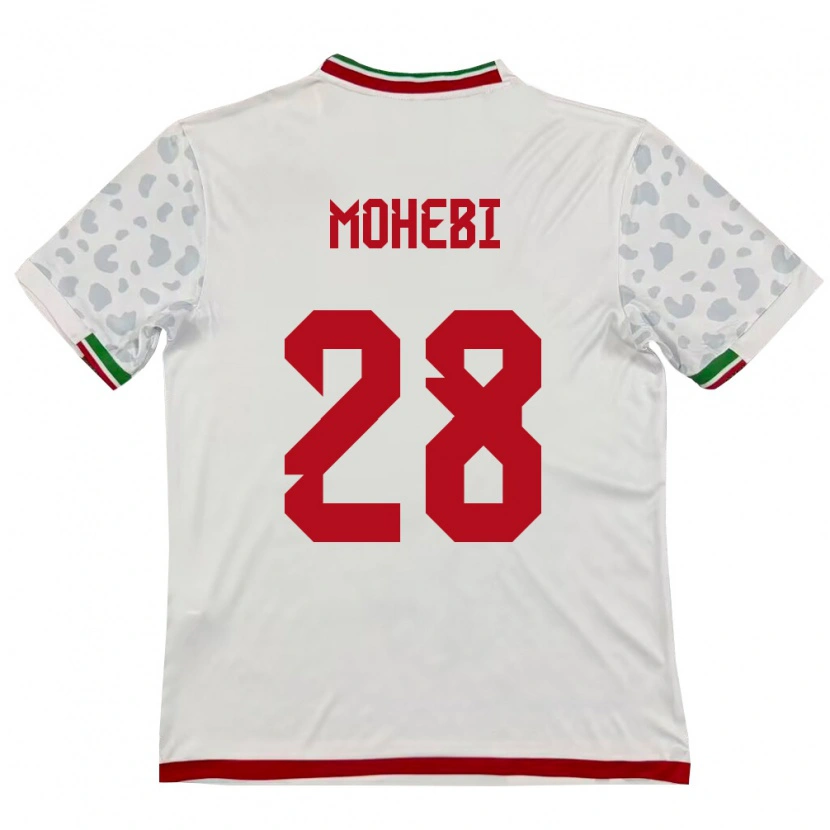 Danxen Kvinnor Iran Mohammadmehdi Mohebi #28 Vit Röd Hemmatröja Matchtröjor 26-28 Tröjor T-Tröja