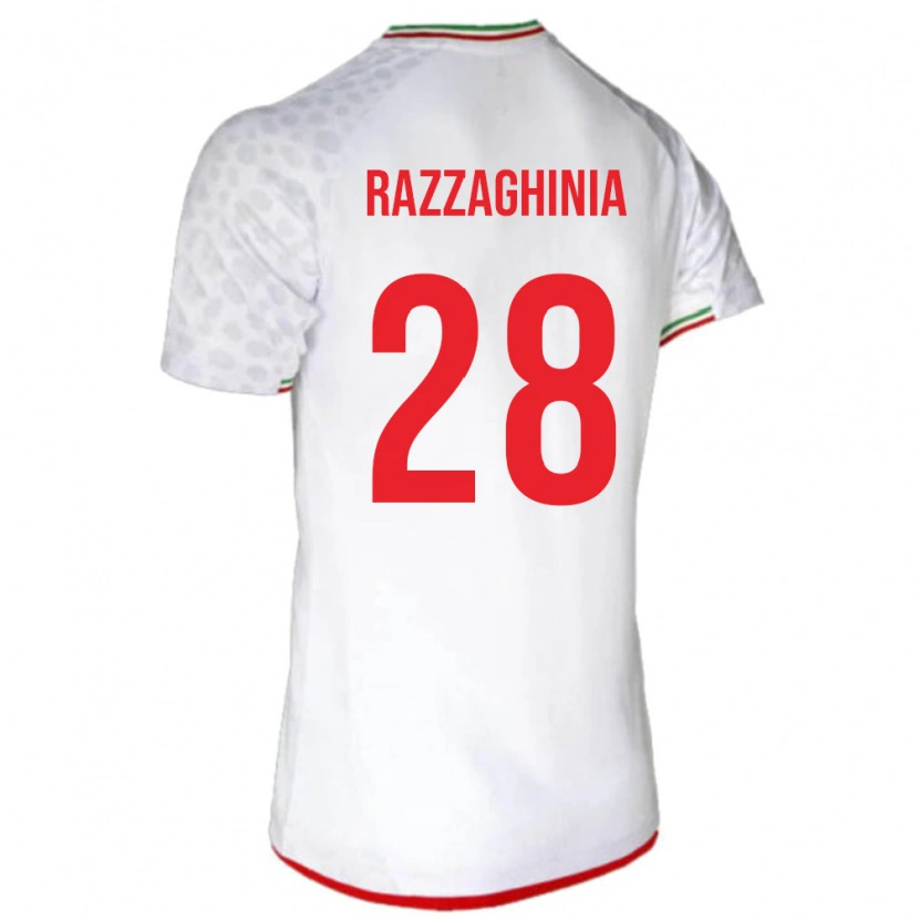 Danxen Kvinnor Iran Amirmohammad Razzaghinia #28 Vit Röd Hemmatröja Matchtröjor 26-28 Tröjor T-Tröja