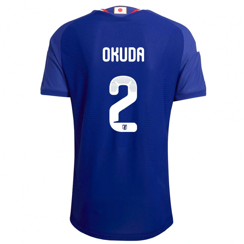 Danxen Kvinnor Japan Hayato Okuda #2 Blå Vit Röd Hemmatröja Matchtröjor 26-28 Tröjor T-Tröja