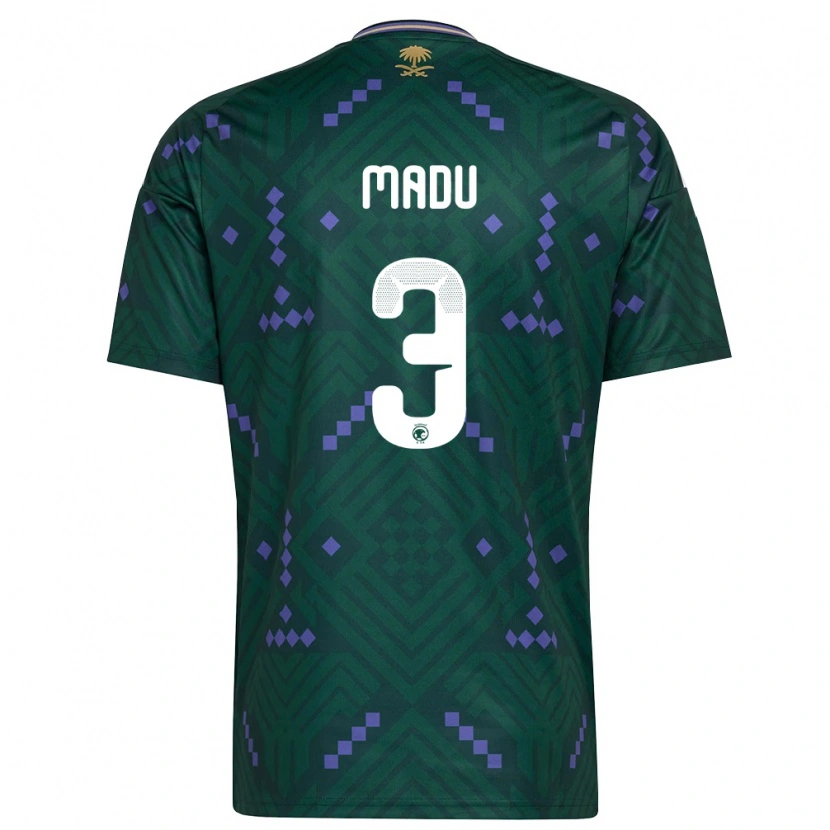 Danxen Kvinnor Saudi-Arabien Abdullah Madu #3 Grön Lila Vit Hemmatröja Matchtröjor 26-28 Tröjor T-Tröja