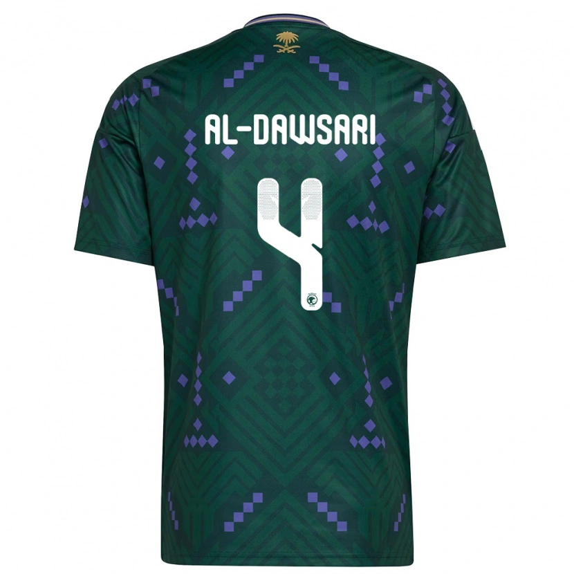 Danxen Kvinnor Saudi-Arabien Abdullah Al-Dawsari #4 Grön Lila Vit Hemmatröja Matchtröjor 26-28 Tröjor T-Tröja