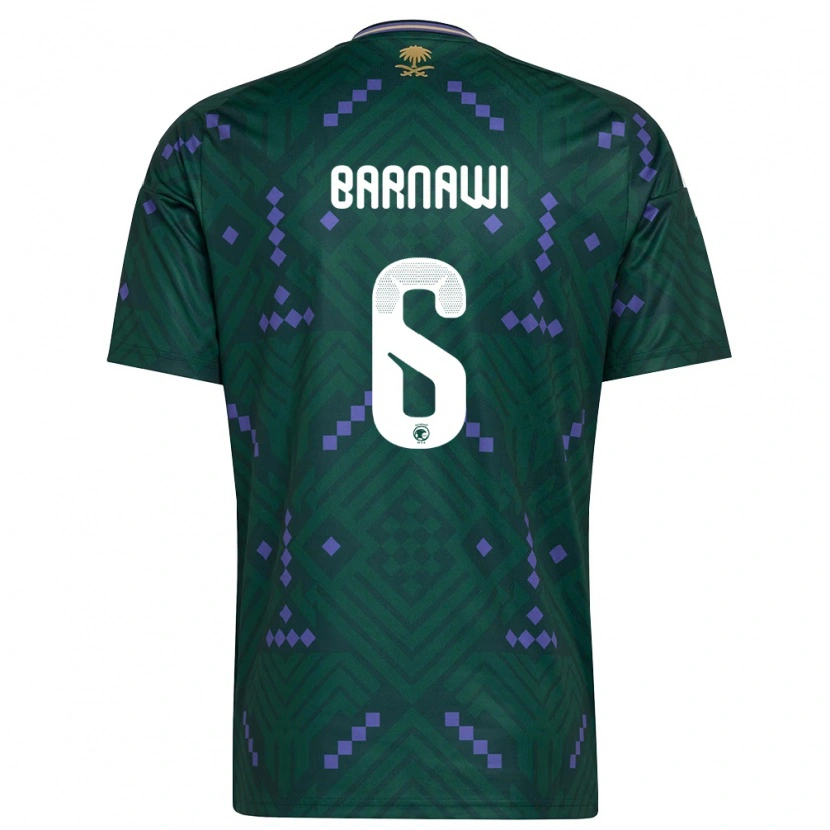 Danxen Kvinnor Saudi-Arabien Saleh Barnawi #6 Grön Lila Vit Hemmatröja Matchtröjor 26-28 Tröjor T-Tröja
