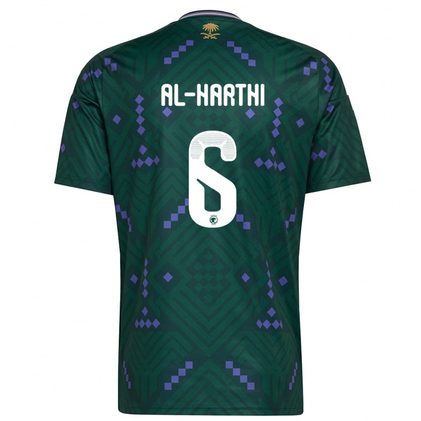 Danxen Kvinnor Saudi-Arabien Adel Al-Harthi #6 Grön Lila Vit Hemmatröja Matchtröjor 26-28 Tröjor T-Tröja