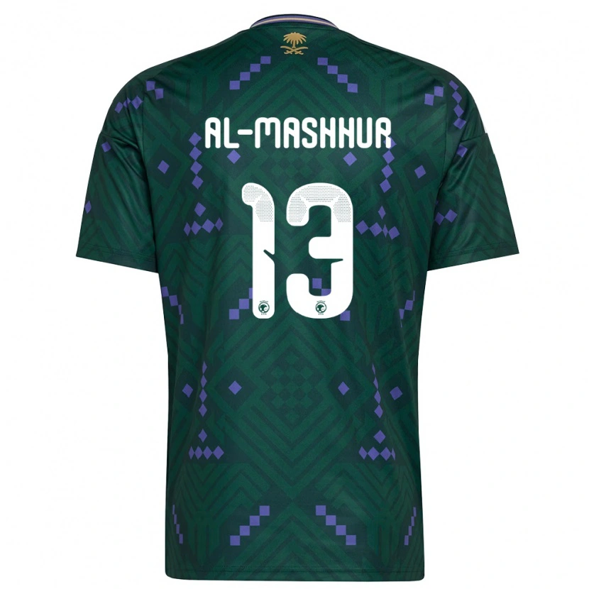 Danxen Kvinnor Saudi-Arabien Fawaz Al-Mashhur #13 Grön Lila Vit Hemmatröja Matchtröjor 26-28 Tröjor T-Tröja
