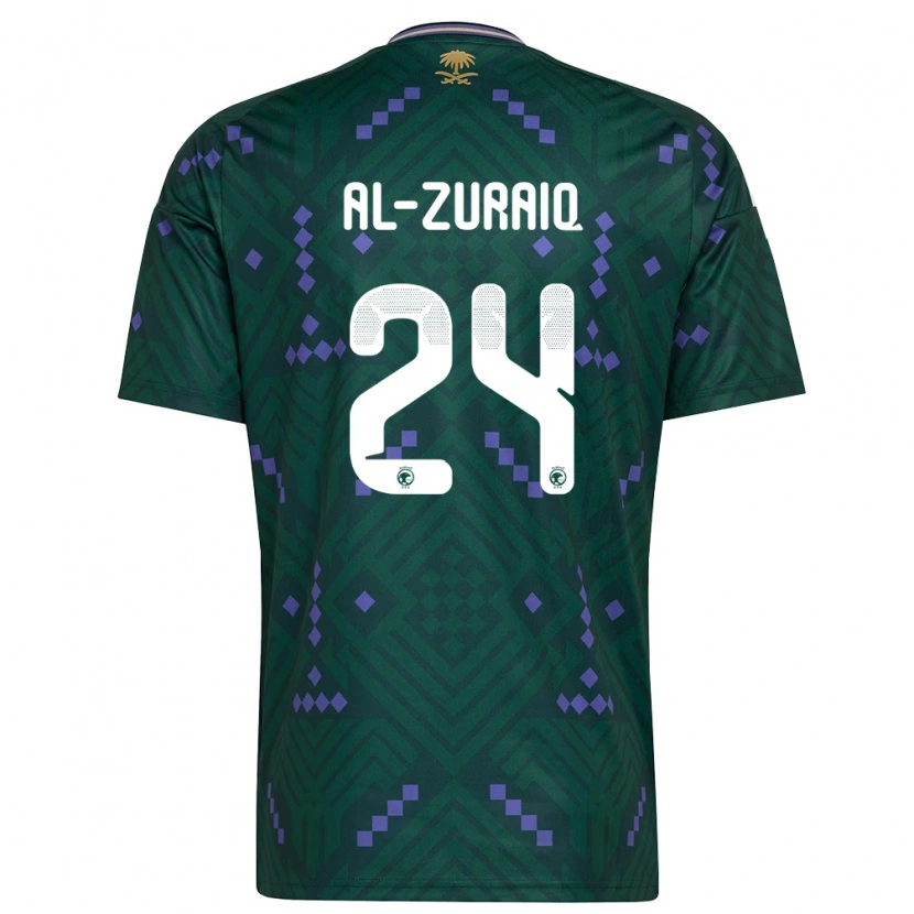 Danxen Kvinnor Saudi-Arabien Saeed Ibrahim Al-Zuraiq #24 Grön Lila Vit Hemmatröja Matchtröjor 26-28 Tröjor T-Tröja