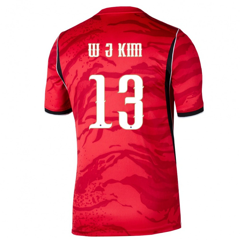 Danxen Kvinnor Sydkorea Ji-Woo Kim #13 Röd Vit Svart Hemmatröja Matchtröjor 26-28 Tröjor T-Tröja