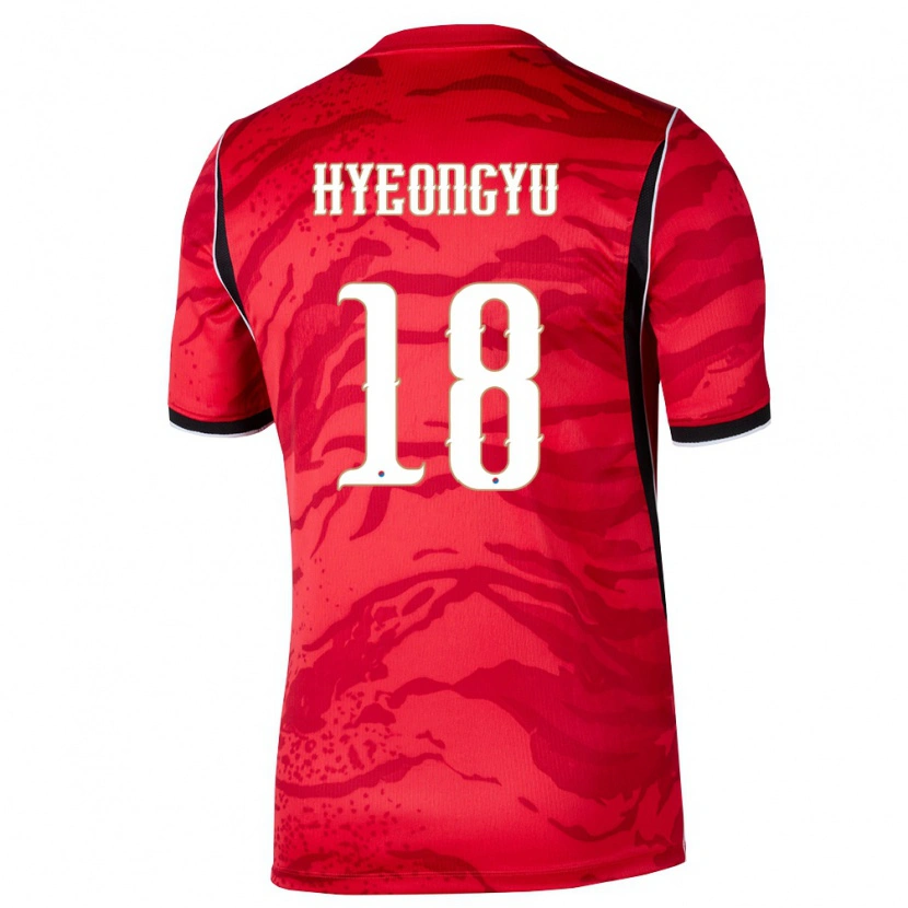 Danxen Kvinnor Sydkorea Hyeon-Gyu Oh #18 Röd Vit Svart Hemmatröja Matchtröjor 26-28 Tröjor T-Tröja