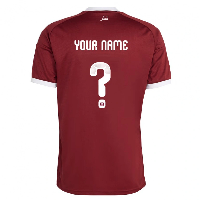 Danxen Kvinnor Qatar Ditt Namn #0 Röd Burgund Vit Hemmatröja Matchtröjor 26-28 Tröjor T-Tröja