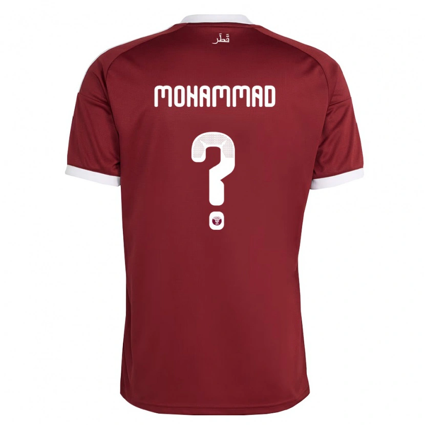 Danxen Kvinnor Qatar Khaled Mohammad #0 Röd Burgund Vit Hemmatröja Matchtröjor 26-28 Tröjor T-Tröja