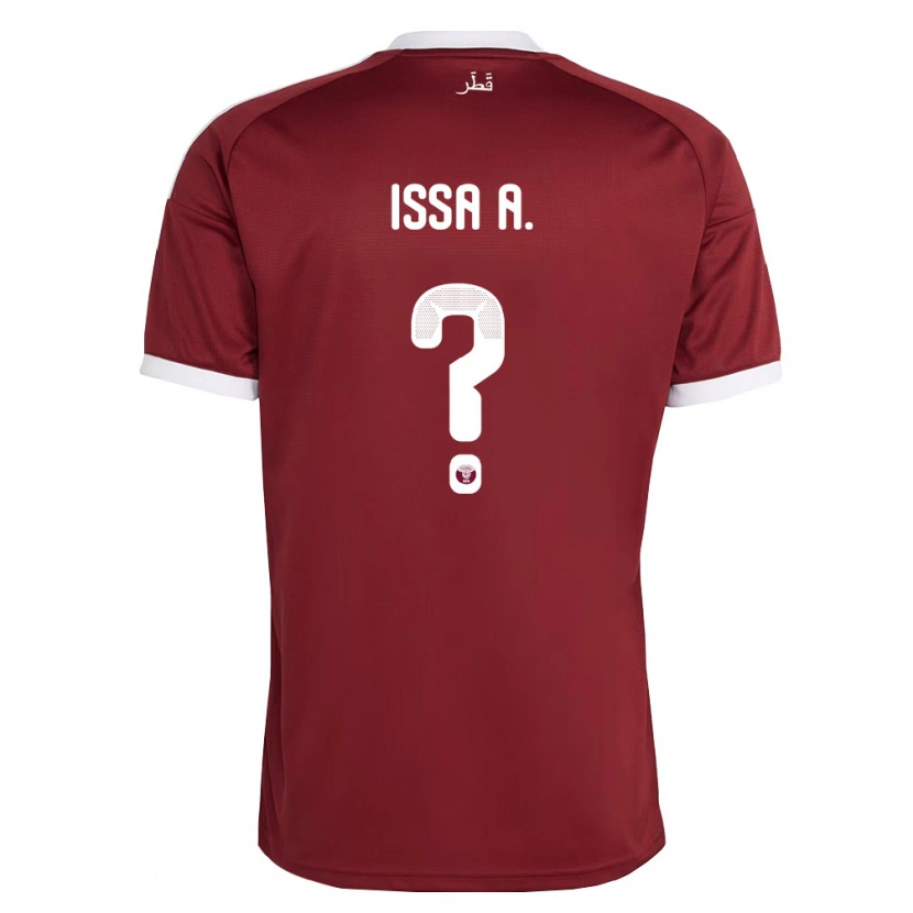 Danxen Kvinnor Qatar Issa Ahmad #0 Röd Burgund Vit Hemmatröja Matchtröjor 26-28 Tröjor T-Tröja