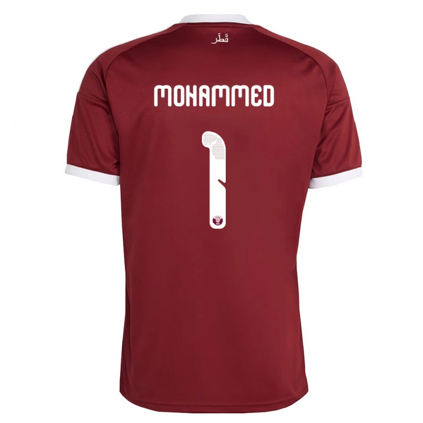 Danxen Kvinnor Qatar Bakri Mohammed #1 Röd Burgund Vit Hemmatröja Matchtröjor 26-28 Tröjor T-Tröja