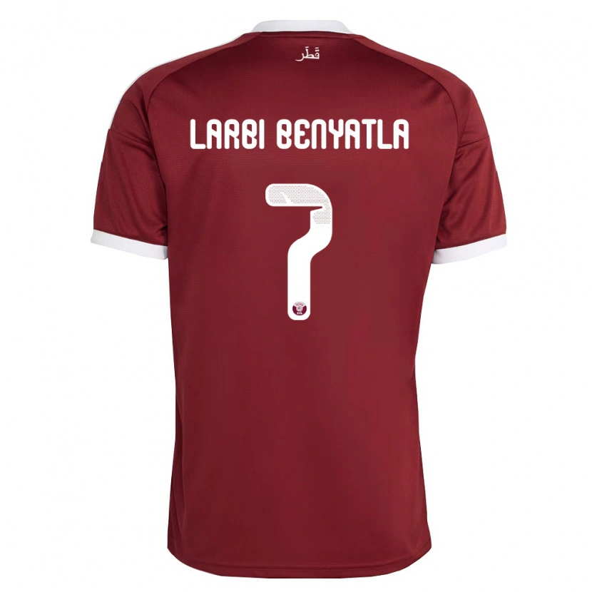 Danxen Kvinnor Qatar Dhiaeddine Larbi Benyatla #7 Röd Burgund Vit Hemmatröja Matchtröjor 26-28 Tröjor T-Tröja