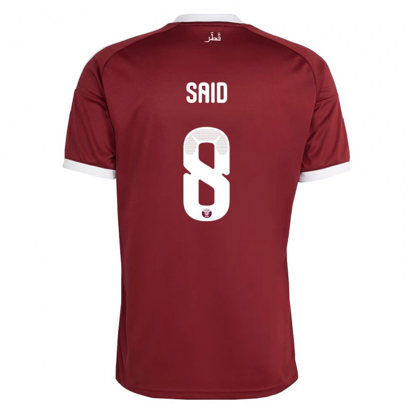 Danxen Kvinnor Qatar Fares Said #8 Röd Burgund Vit Hemmatröja Matchtröjor 26-28 Tröjor T-Tröja