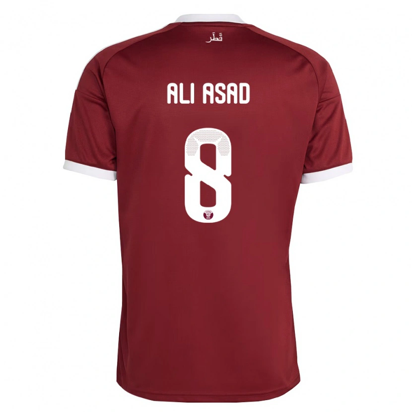 Danxen Kvinnor Qatar Ali Asad #8 Röd Burgund Vit Hemmatröja Matchtröjor 26-28 Tröjor T-Tröja