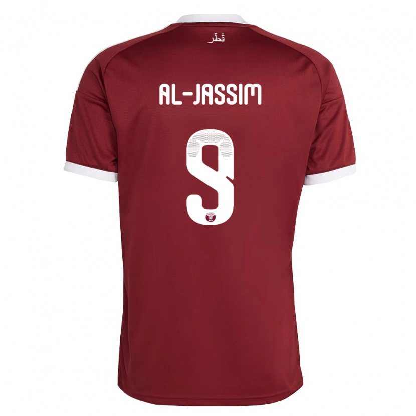 Danxen Kvinnor Qatar Kholoud Al Jassim #9 Röd Burgund Vit Hemmatröja Matchtröjor 26-28 Tröjor T-Tröja