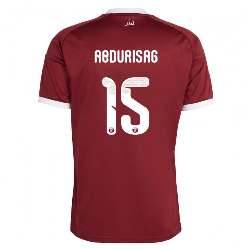 Danxen Kvinnor Qatar Yusuf Abdurisag #15 Röd Burgund Vit Hemmatröja Matchtröjor 26-28 Tröjor T-Tröja