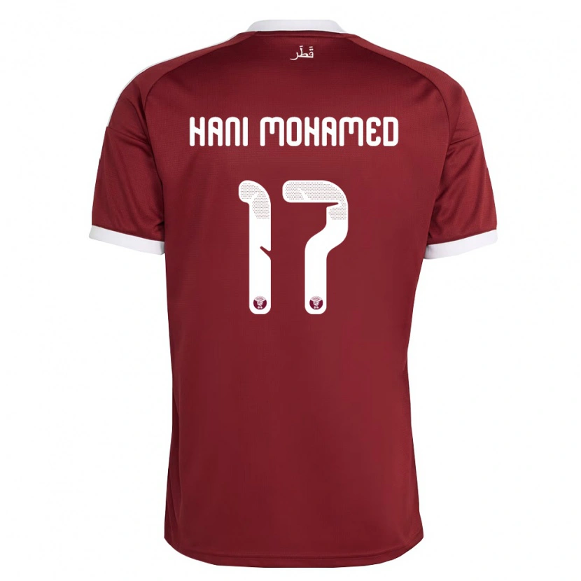 Danxen Kvinnor Qatar Yazan Mohamed #17 Röd Burgund Vit Hemmatröja Matchtröjor 26-28 Tröjor T-Tröja