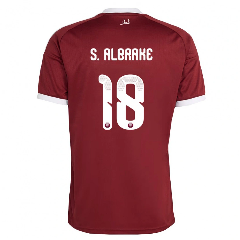 Danxen Kvinnor Qatar Sultan Al-Brake #18 Röd Burgund Vit Hemmatröja Matchtröjor 26-28 Tröjor T-Tröja