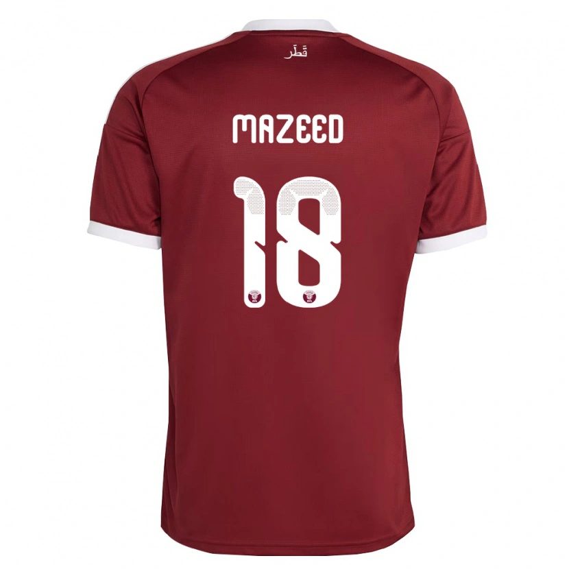 Danxen Kvinnor Qatar Khalid Muneer Ali #18 Röd Burgund Vit Hemmatröja Matchtröjor 26-28 Tröjor T-Tröja