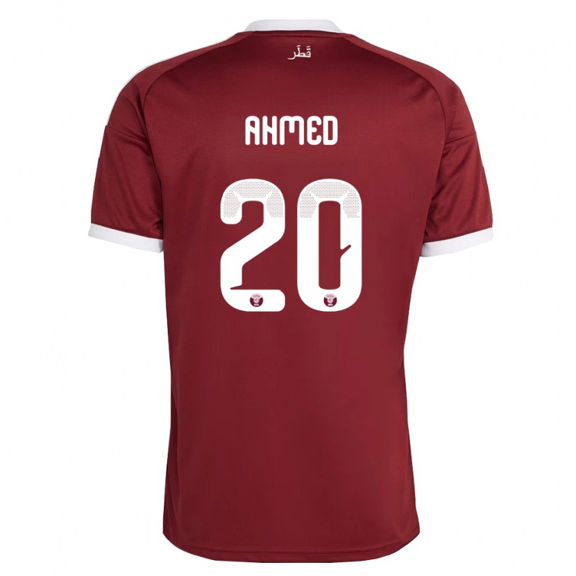 Danxen Kvinnor Qatar Ahmed Fadel Hasaba #20 Röd Burgund Vit Hemmatröja Matchtröjor 26-28 Tröjor T-Tröja