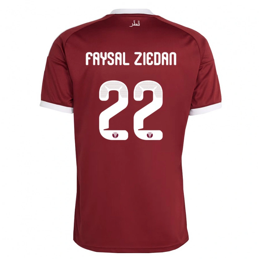 Danxen Kvinnor Qatar Chris Faysal Ziedan #22 Röd Burgund Vit Hemmatröja Matchtröjor 26-28 Tröjor T-Tröja