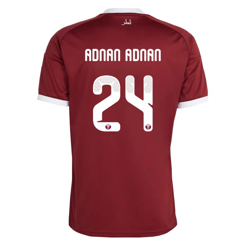 Danxen Kvinnor Qatar Adham Adnan Adnan #24 Röd Burgund Vit Hemmatröja Matchtröjor 26-28 Tröjor T-Tröja
