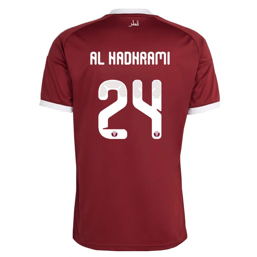 Danxen Kvinnor Qatar Naif Abdulraheem Al Hadhrami #24 Röd Burgund Vit Hemmatröja Matchtröjor 26-28 Tröjor T-Tröja