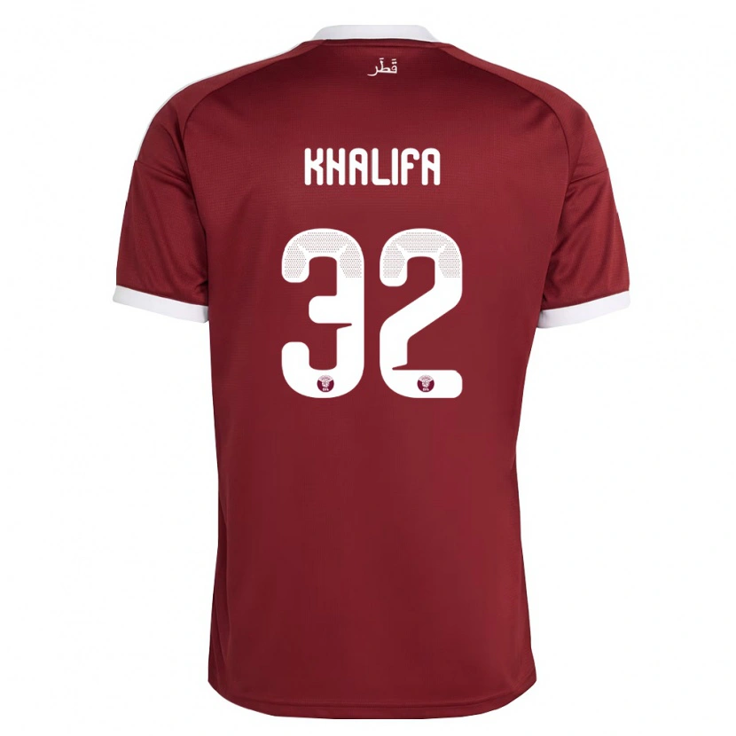 Danxen Kvinnor Qatar Duana Khalifa #32 Röd Burgund Vit Hemmatröja Matchtröjor 26-28 Tröjor T-Tröja