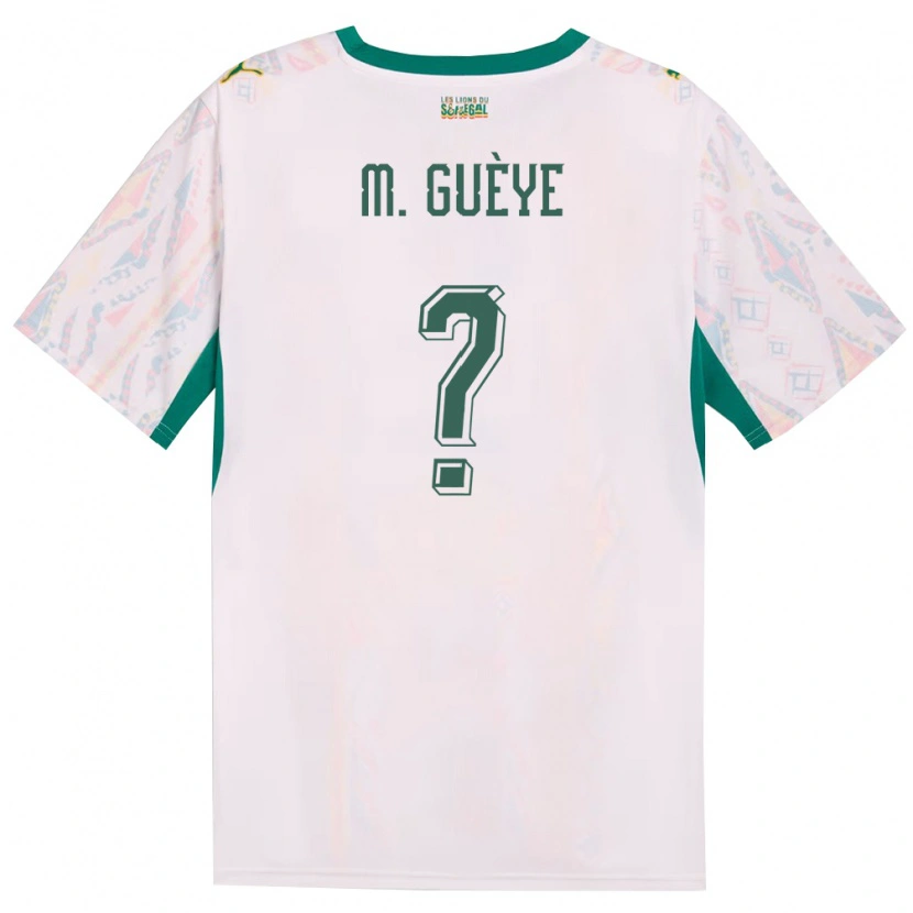 Danxen Kvinnor Senegal Mouhamed Guèye #0 Vit Grön Gul Hemmatröja Matchtröjor 26-28 Tröjor T-Tröja
