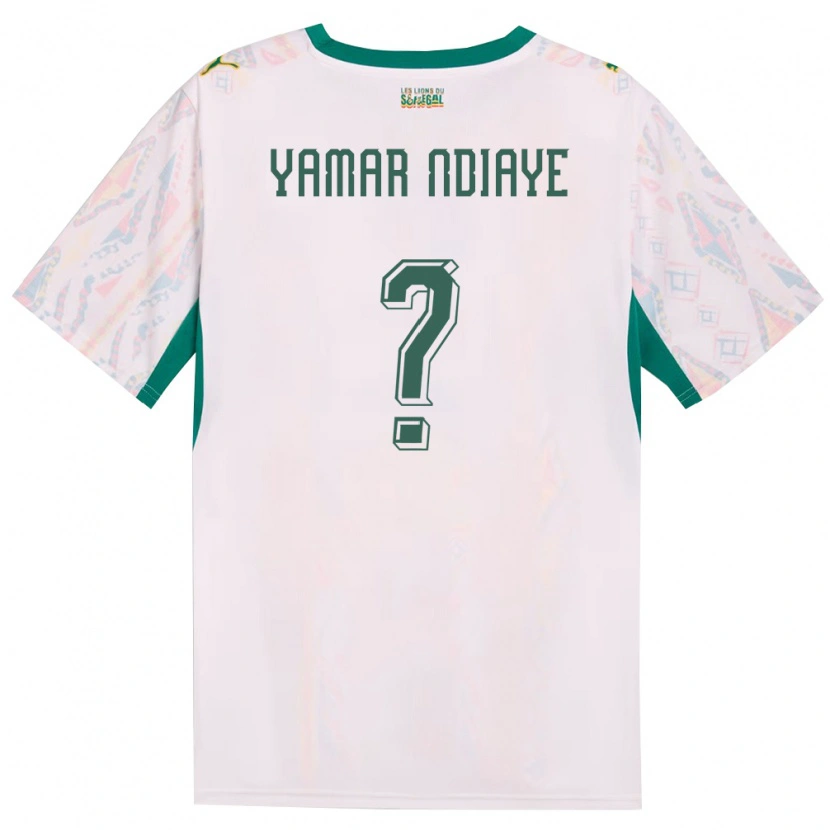 Danxen Kvinnor Senegal El Hadj Yamar Ndiaye #0 Vit Grön Gul Hemmatröja Matchtröjor 26-28 Tröjor T-Tröja