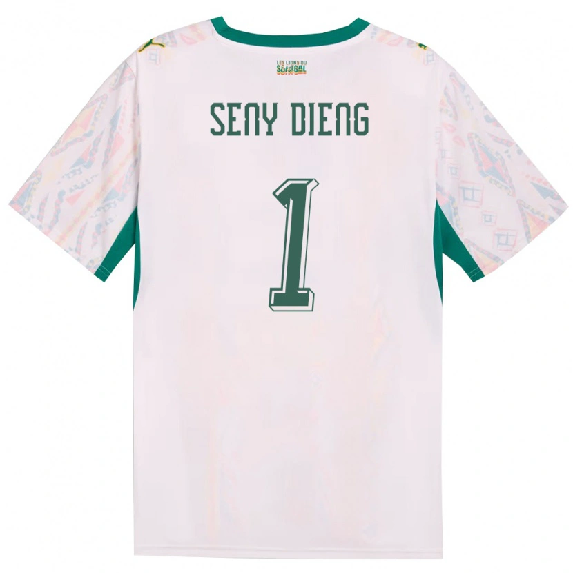Danxen Kvinnor Senegal Seny Dieng #1 Vit Grön Gul Hemmatröja Matchtröjor 26-28 Tröjor T-Tröja