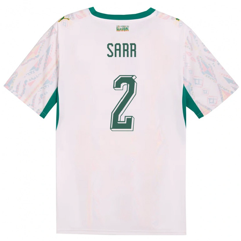 Danxen Kvinnor Senegal Mamadou Sarr #2 Vit Grön Gul Hemmatröja Matchtröjor 26-28 Tröjor T-Tröja