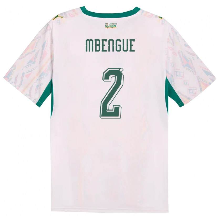 Danxen Kvinnor Senegal Lamine Mbengue #2 Vit Grön Gul Hemmatröja Matchtröjor 26-28 Tröjor T-Tröja