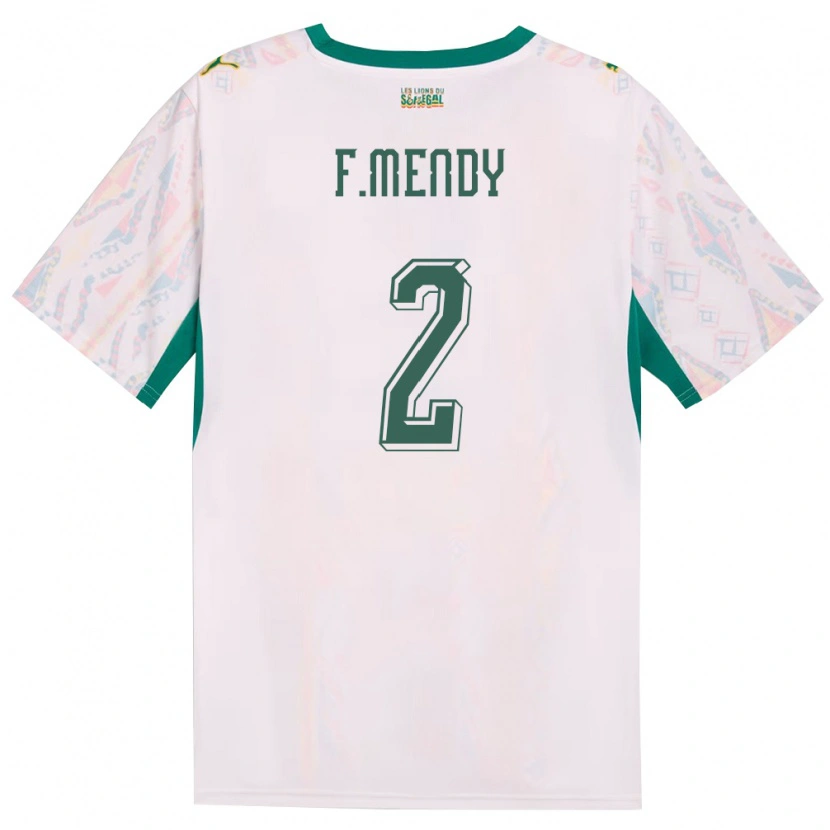 Danxen Kvinnor Senegal Formose Mendy #2 Vit Grön Gul Hemmatröja Matchtröjor 26-28 Tröjor T-Tröja