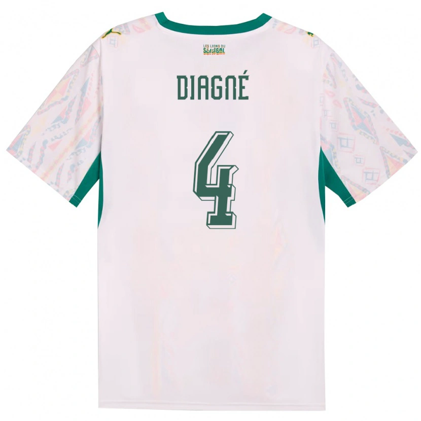 Danxen Kvinnor Senegal Cavin Diagne #4 Vit Grön Gul Hemmatröja Matchtröjor 26-28 Tröjor T-Tröja