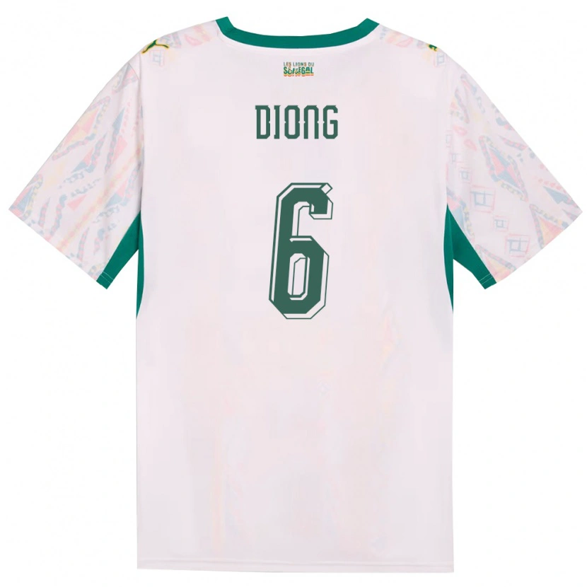 Danxen Kvinnor Senegal Pape Diong #6 Vit Grön Gul Hemmatröja Matchtröjor 26-28 Tröjor T-Tröja