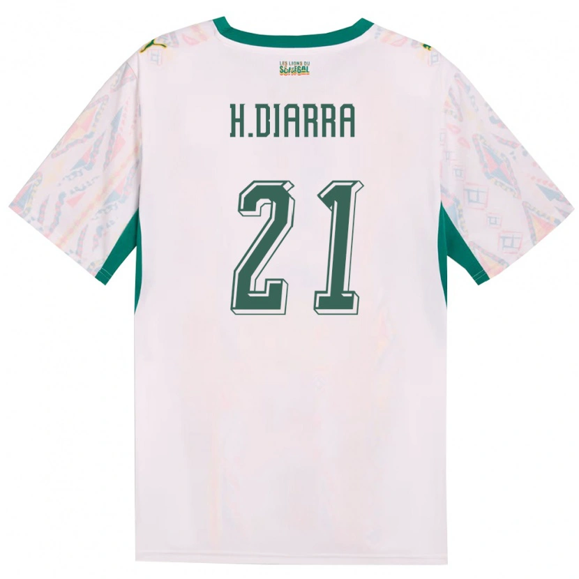 Danxen Kvinnor Senegal Habib Diarra #21 Vit Grön Gul Hemmatröja Matchtröjor 26-28 Tröjor T-Tröja