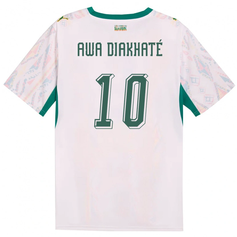 Danxen Kvinnor Senegal Ndeye Awa Diakhate #10 Vit Grön Gul Hemmatröja Matchtröjor 26-28 Tröjor T-Tröja