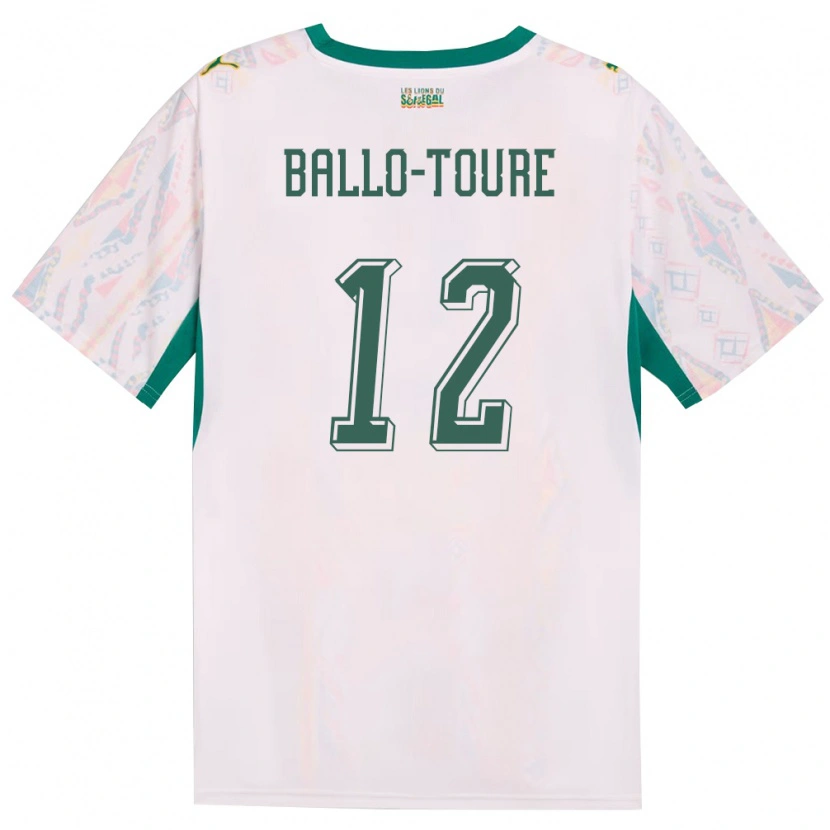 Danxen Kvinnor Senegal Fode Ballo-Toure #12 Vit Grön Gul Hemmatröja Matchtröjor 26-28 Tröjor T-Tröja