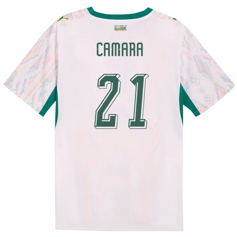 Danxen Kvinnor Senegal Mamadou Camara #21 Vit Grön Gul Hemmatröja Matchtröjor 26-28 Tröjor T-Tröja
