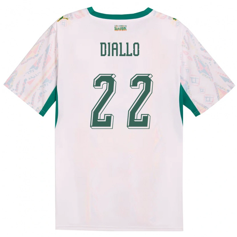 Danxen Kvinnor Senegal Abdou Diallo #22 Vit Grön Gul Hemmatröja Matchtröjor 26-28 Tröjor T-Tröja