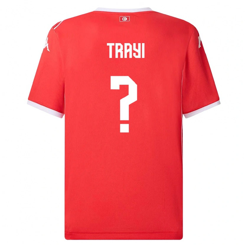 Danxen Kvinnor Tunisien Louay Trayi #0 Röd Vit Hemmatröja Matchtröjor 26-28 Tröjor T-Tröja