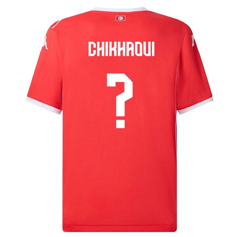 Danxen Kvinnor Tunisien Raed Chikhaoui #0 Röd Vit Hemmatröja Matchtröjor 26-28 Tröjor T-Tröja