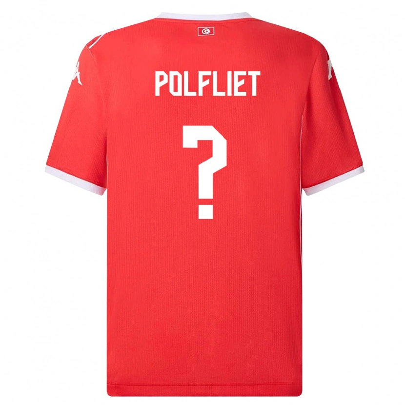 Danxen Kvinnor Tunisien Rami Polfliet #0 Röd Vit Hemmatröja Matchtröjor 26-28 Tröjor T-Tröja