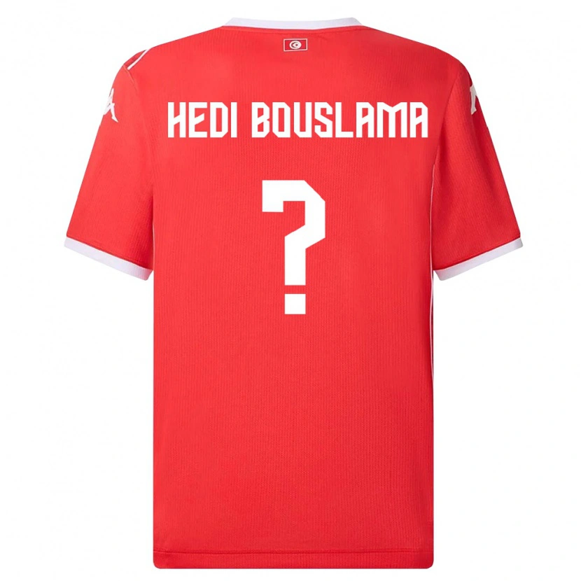 Danxen Kvinnor Tunisien Mohamed Hedi Bouslama #0 Röd Vit Hemmatröja Matchtröjor 26-28 Tröjor T-Tröja