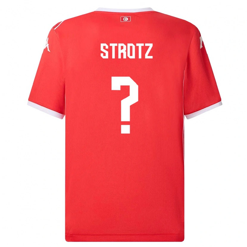 Danxen Kvinnor Tunisien Noam Strotz #0 Röd Vit Hemmatröja Matchtröjor 26-28 Tröjor T-Tröja