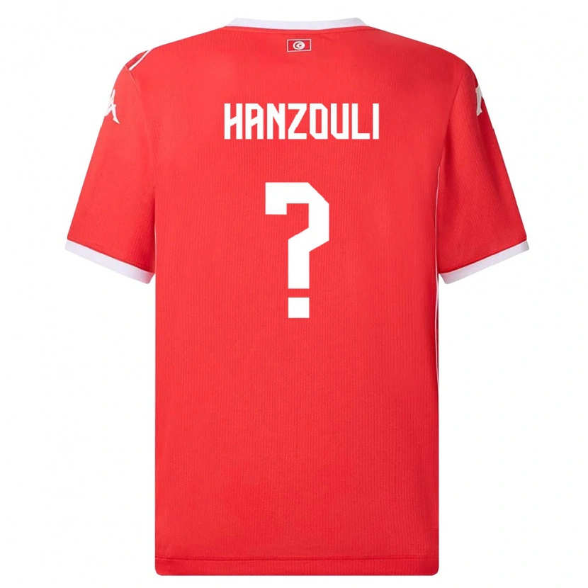 Danxen Kvinnor Tunisien Oussema Hanzouli #0 Röd Vit Hemmatröja Matchtröjor 26-28 Tröjor T-Tröja