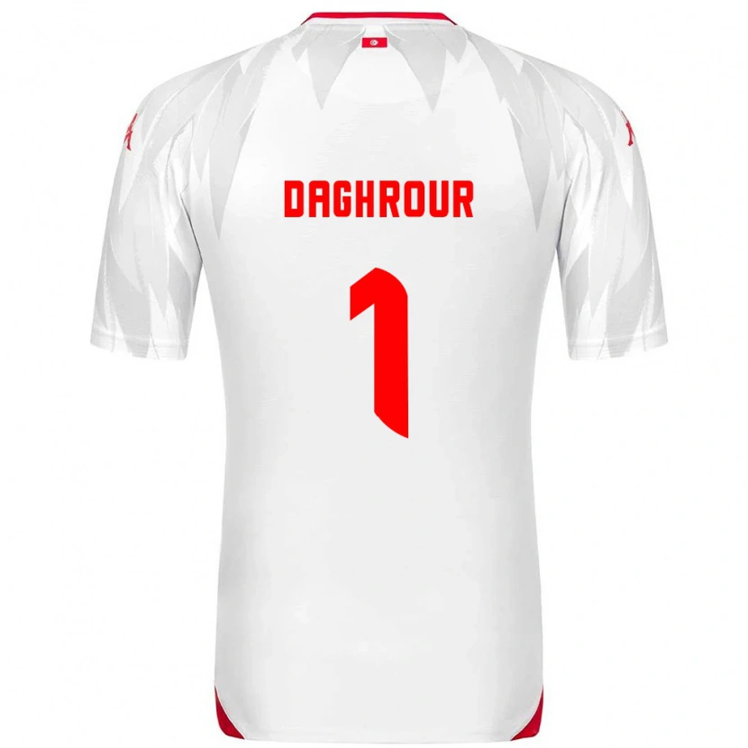 Danxen Kvinnor Tunisien Mohamed Daghrour #1 Vit Röd Hemmatröja Matchtröjor 26-28 Tröjor T-Tröja
