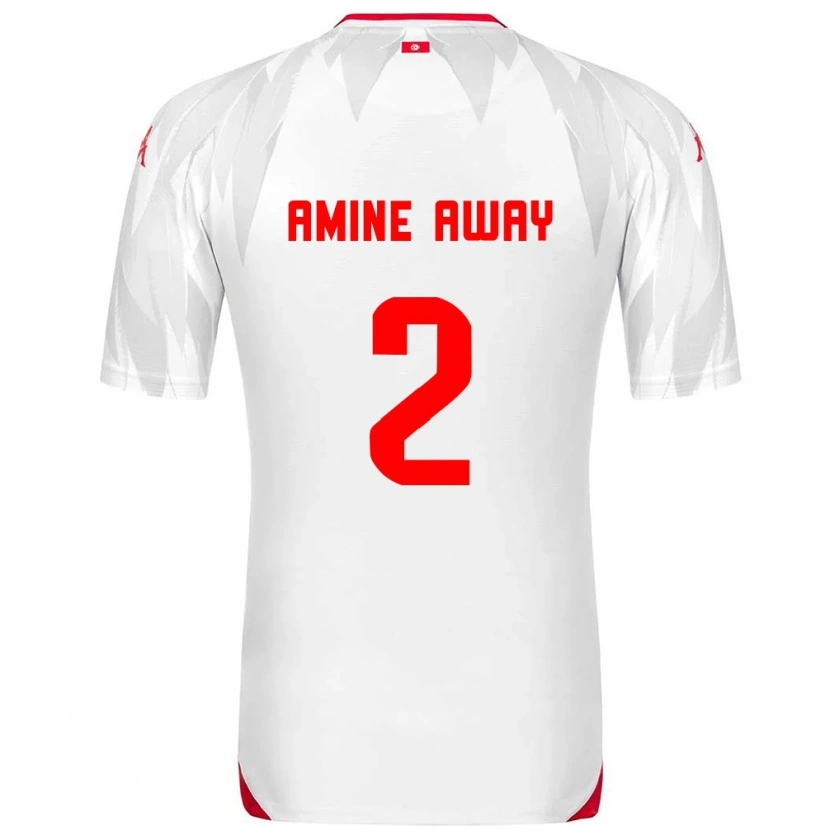 Danxen Kvinnor Tunisien Mohamed Amine Away #2 Vit Röd Hemmatröja Matchtröjor 26-28 Tröjor T-Tröja