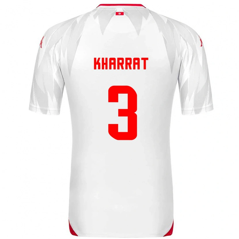 Danxen Kvinnor Tunisien Youssef Kharrat #3 Vit Röd Hemmatröja Matchtröjor 26-28 Tröjor T-Tröja